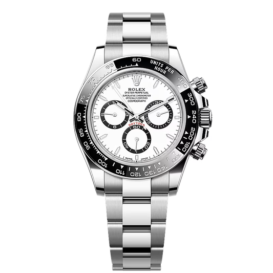 Rolex Daytona Full Silver With White Dial Oyster Perpetual Automatic Stainless Steel Chain Men’s Watch