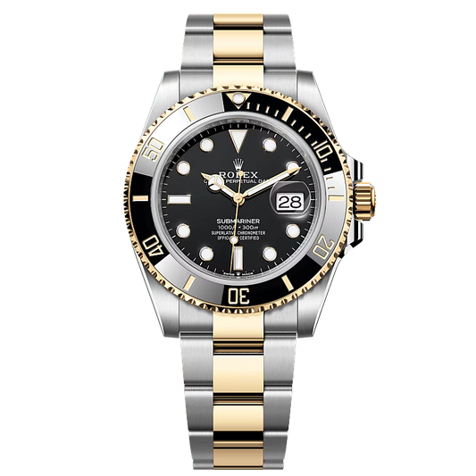 Rolex Submariner Date Dual Tone Automatic Stainless Steel Black Dial Men’s Chain Watch