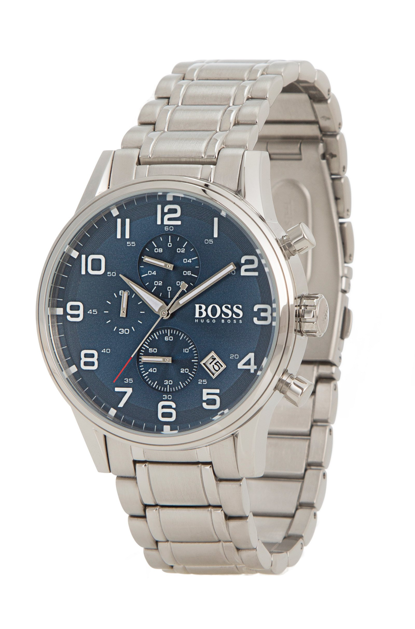 Hugo Boss Aero-liner HB1513183 Chronograph Quartz Blue Dial Stainless Steel Chain Men’s Watch