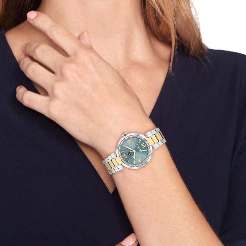 Tommy Hilfiger ALICE T-Bar TH1782680 Quartz Two-Tone Stainless Steel Chain Lady’s Watch