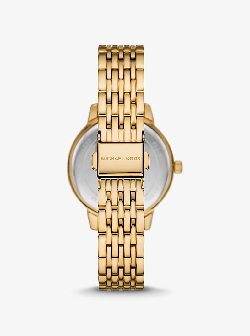 Michael Kors Melissa MKO1080 Chronograph Quartz Gold-Tone Stainless Steel Chain Ladies Watch