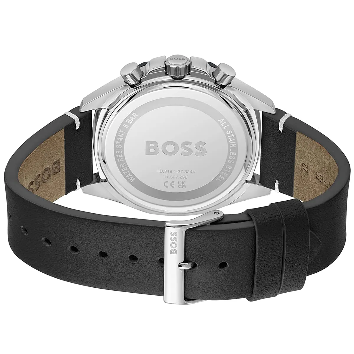 Hugo Boss Cloud HB1514014 Chronograph Quartz Gray Dial Stainless Steel Genuine Leather Strap Men’s Watch