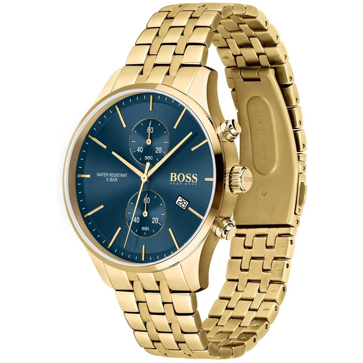 Hugo Boss Associate HB1513841 Chronograph Quartz Gold-Tone Stainless Steel Chain Men’s Watch
