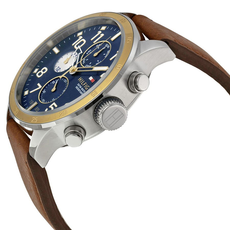 Tommy Hilfiger Trent 1791137 Multi-Function Chronograph Quartz Genuine Leather Strap Men’s Watch