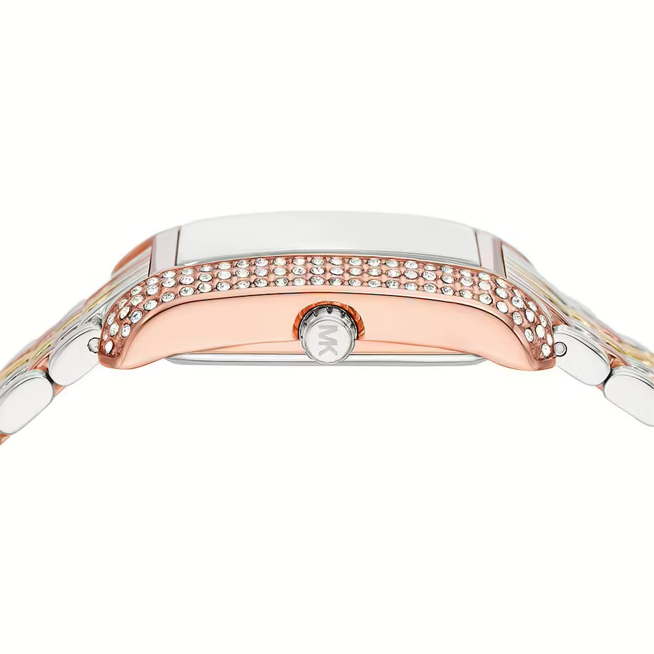 Michael Kors Emery MK4744 Quartz White Dial Tri-Tone Stainless Steel Chain Ladies Watch