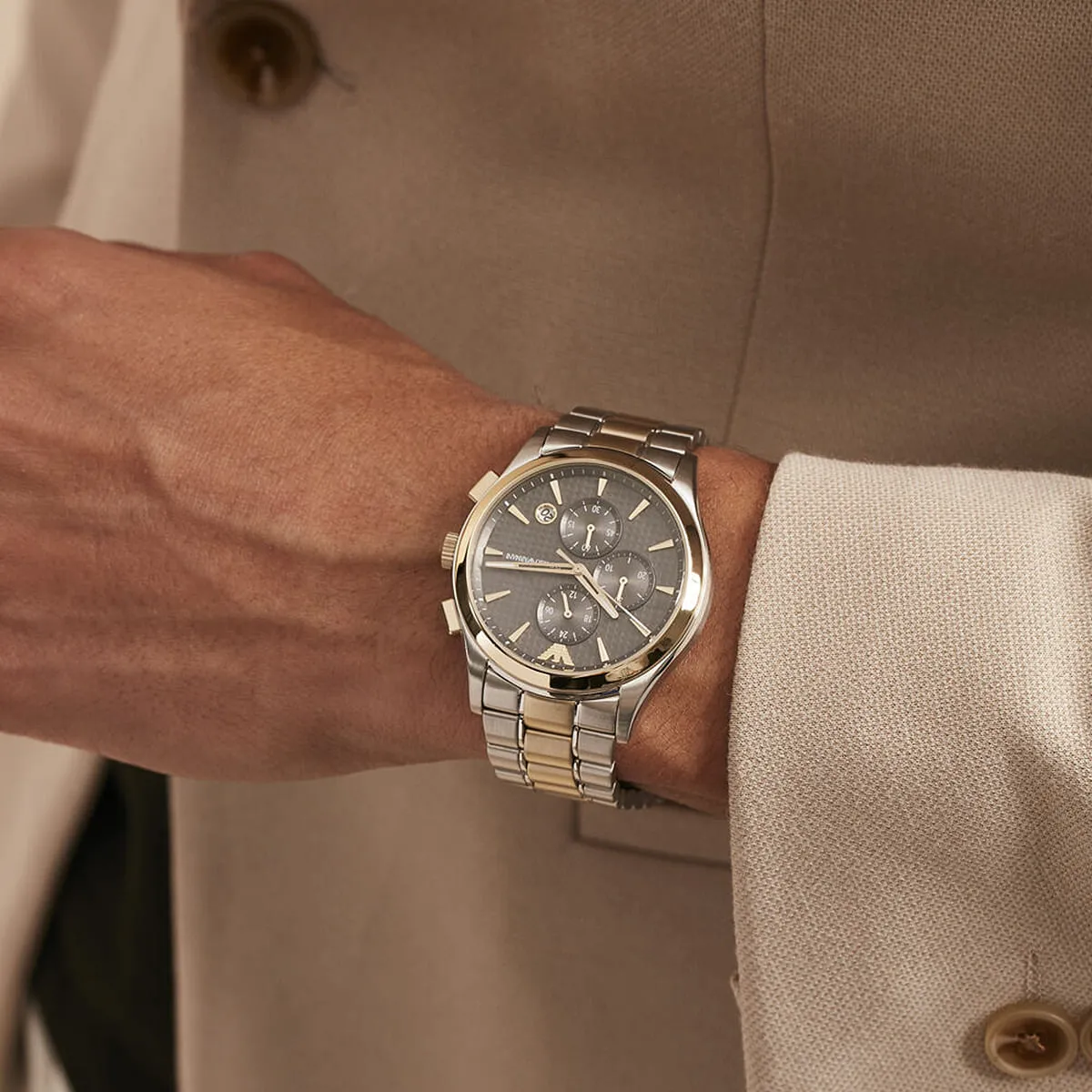 Emporio Armani Paolo AR11527 Chronograph Quartz Grey Dial Stainless Steel Chain Men’s Watch