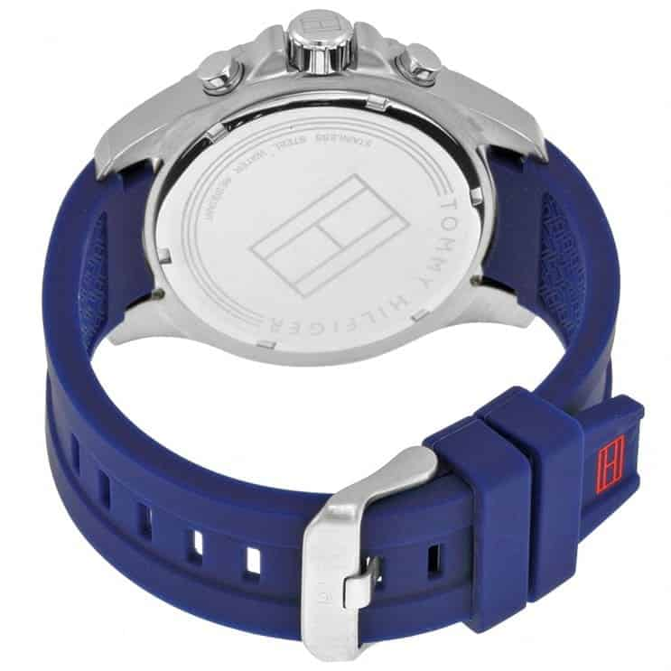 Tommy Hil-figer Nolan 1791142 Chronograph Quartz Blue Dial Silicon Strap Men’s Watch