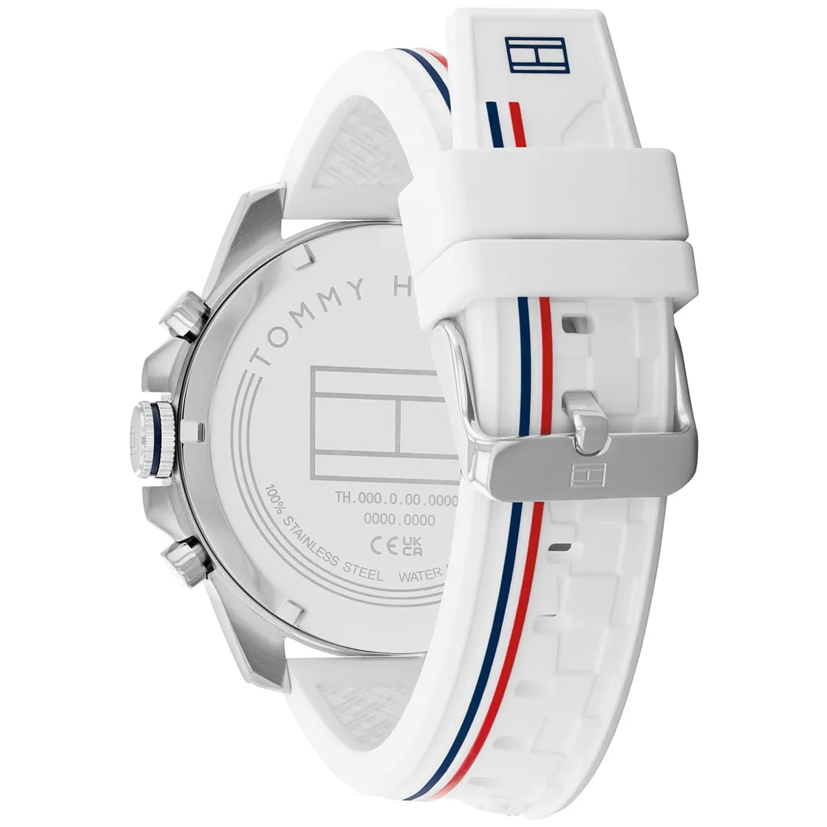 Tommy Hilfiger Decker 1710676 Chronograph Quartz White Dial Silicon Strap Men’s Watch