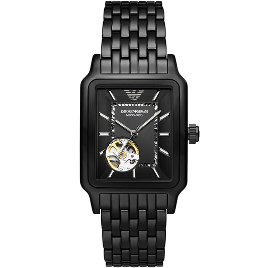 Emporio Armani AR60058 Open Heart Automatic Full Black Stainless Steel Chain Men’s Watch