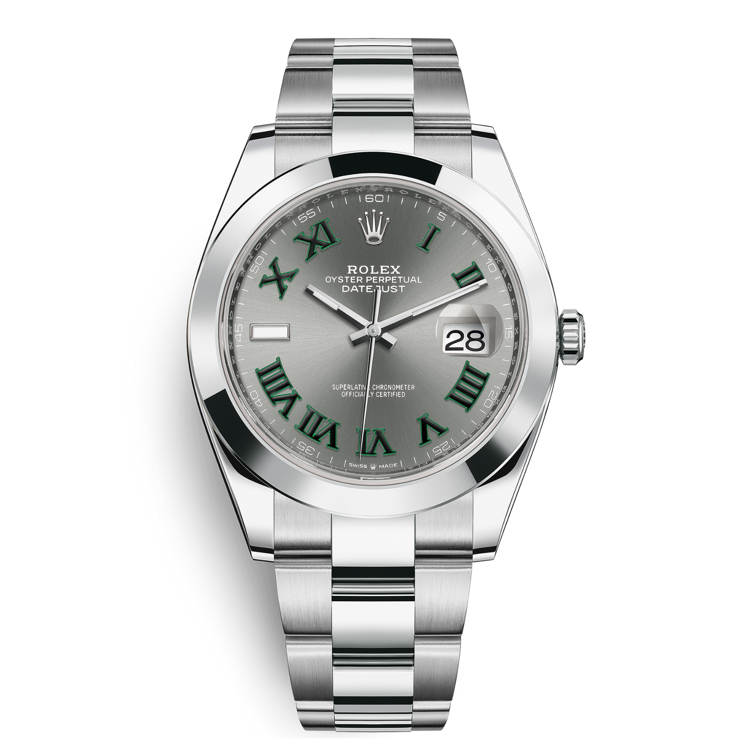 Rolex Date-just Oyster Perpetual Grey Dial Automatic Stainless Steel Chain Men’s Watch