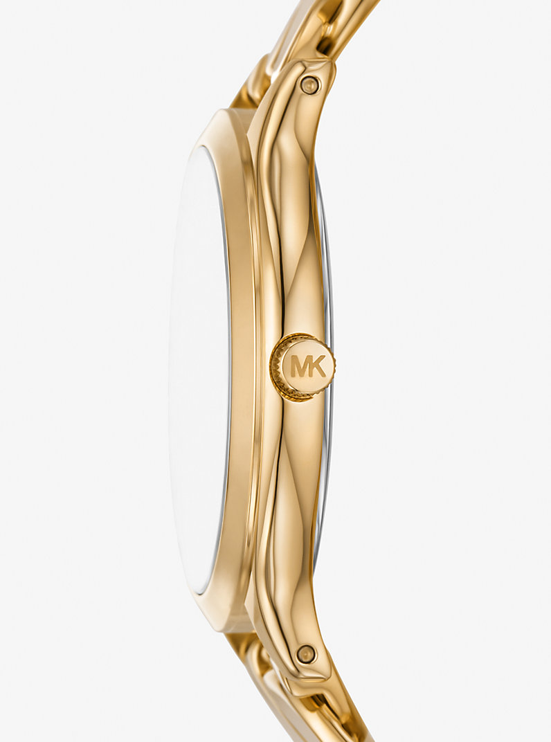 Michael Kors Slim Runway MK7472 White Dial Quartz Golden Tone Stainless Steel Women’s Watch