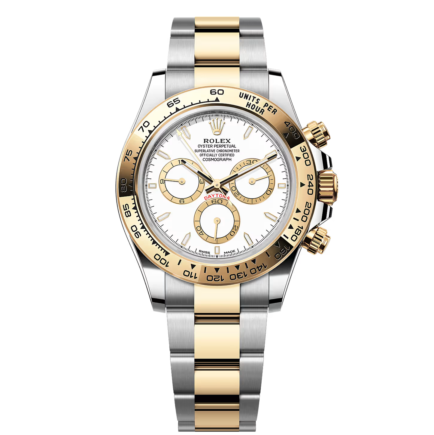 Ro-lex Daytona Dual Tone With White Dial Oyster Perpetual Automatic Stainless Steel Chain Men’s Watch