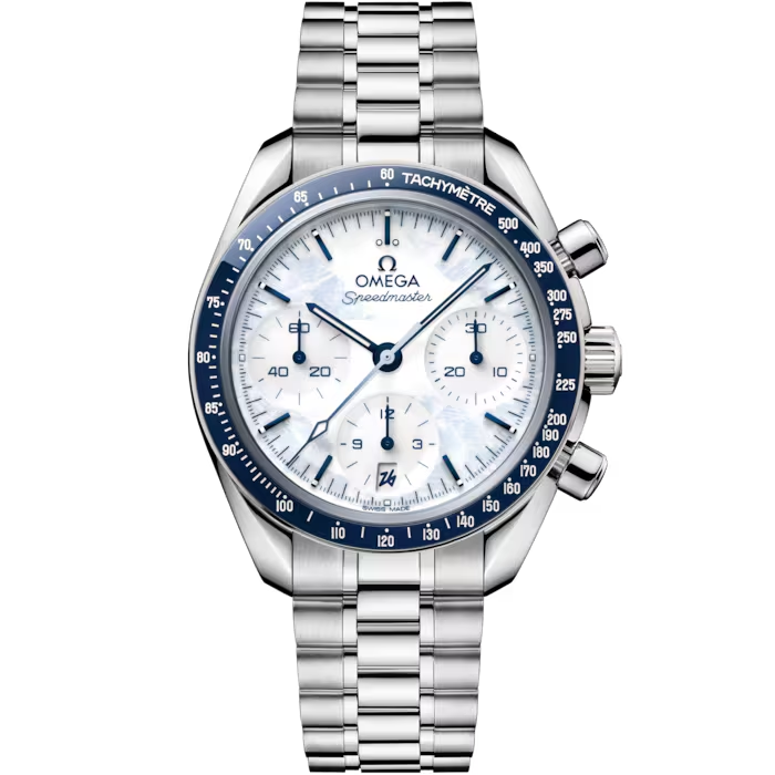 Omega Speedmaster "38 Milano Cortina" Chronometer Automatic White Dial Stainless Steel Chain Men's Watch