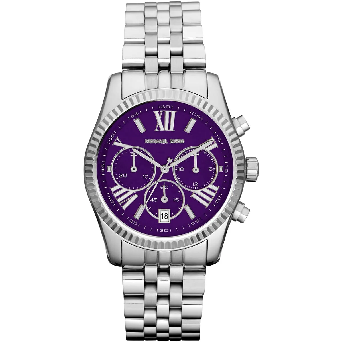 Michael Kors Lexington MK6223 Chronograph Quartz Purple Dial Stainless Steel Chain Ladies Watch