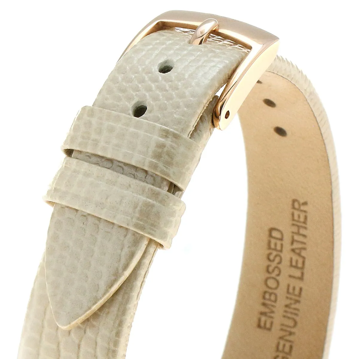 Emporio Armani Gianni T-Bar AR1840 Quartz Beige Dial Original Leather Strap Ladies Watch