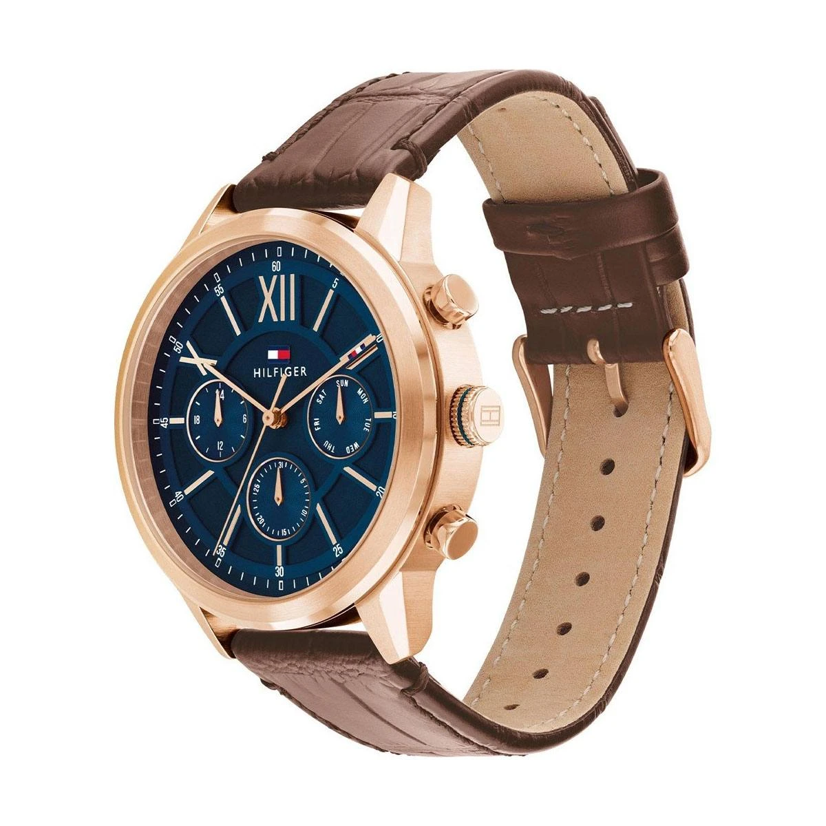 Tommy Hil-figer Morrison 1710526 Chronograph Quartz Genuine Leather Strap Men’s Watch