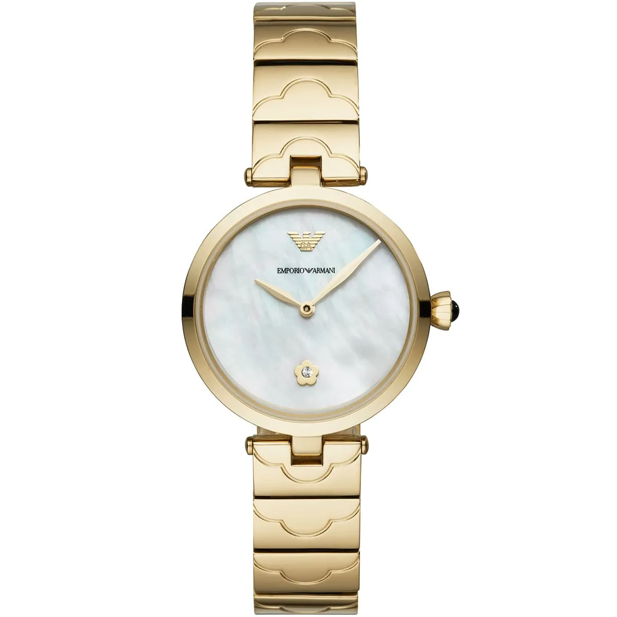 Emporio Armani Arianna AR11198 Quartz Mother Of Pearl Dial Gold-Tone Stainless Steel Chain Lady’s Watch