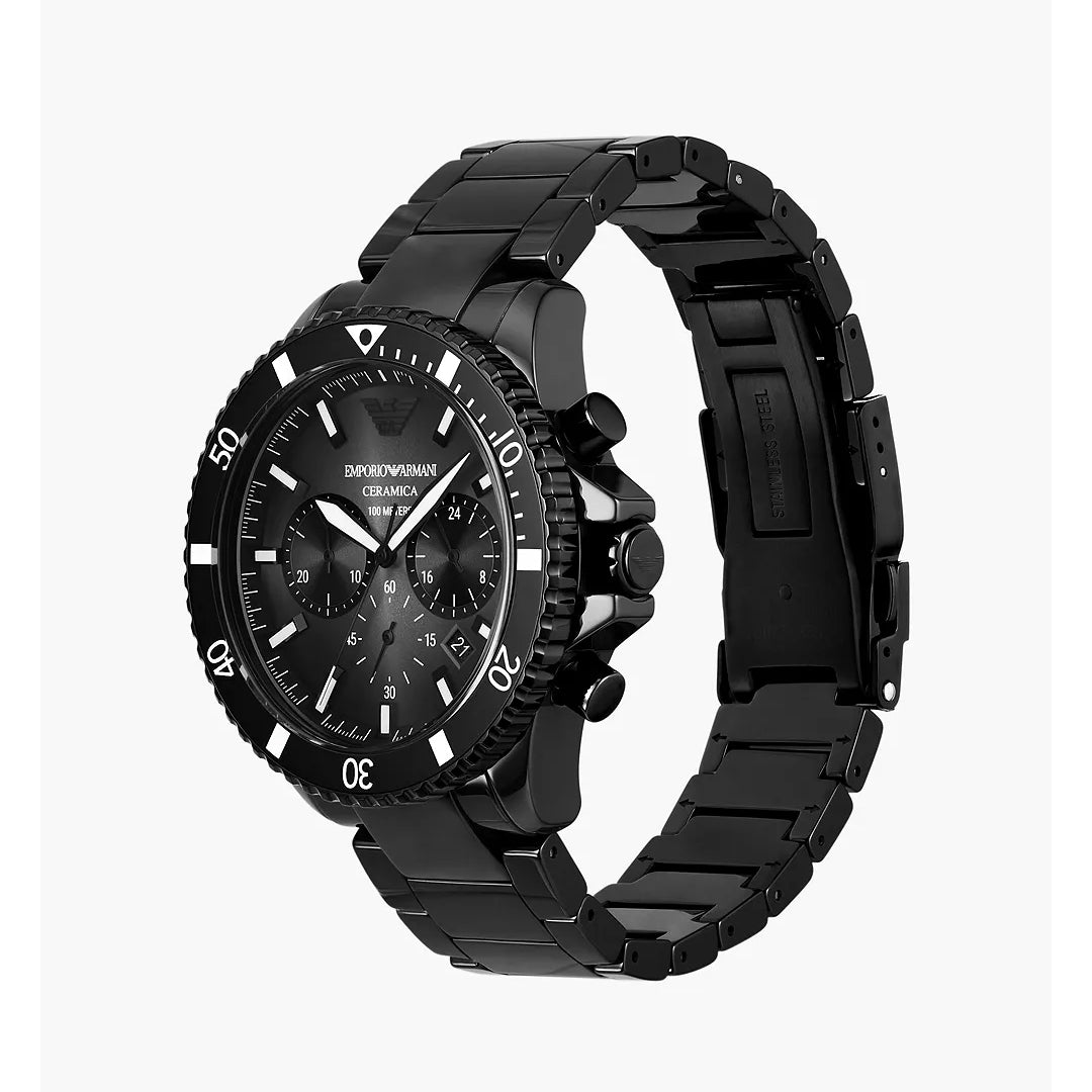 Emporio Armani Diver AR70010 Chronograph Quartz Stainless Steel Chain Men’s Watch