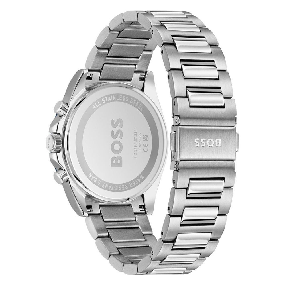 Hugo Boss Strike Chrono HB1514240 Blue Dial Quartz Stainless Steel Chain Men’s Watch