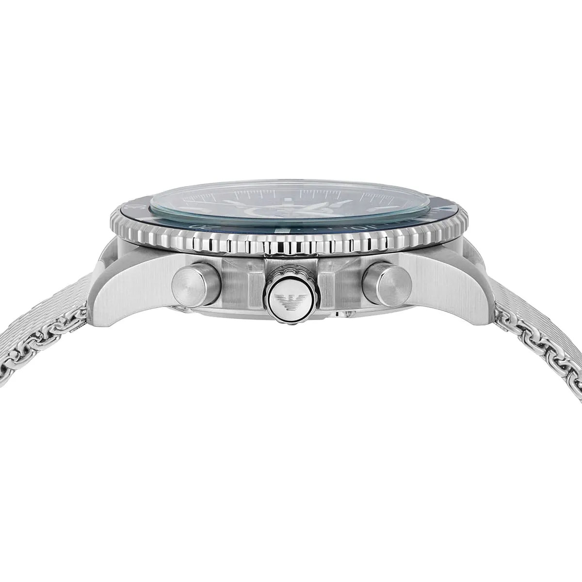 Emporio Armani AR11587 Chronograph Quartz Blue Dial Stainless Steel Mesh Chain Men’s Watch