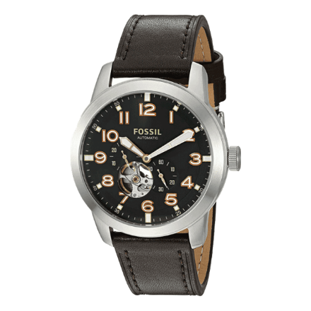 Fossil Pilot ME3118 Automatic Black Dial Genuine Leather Strap Men’s Watch