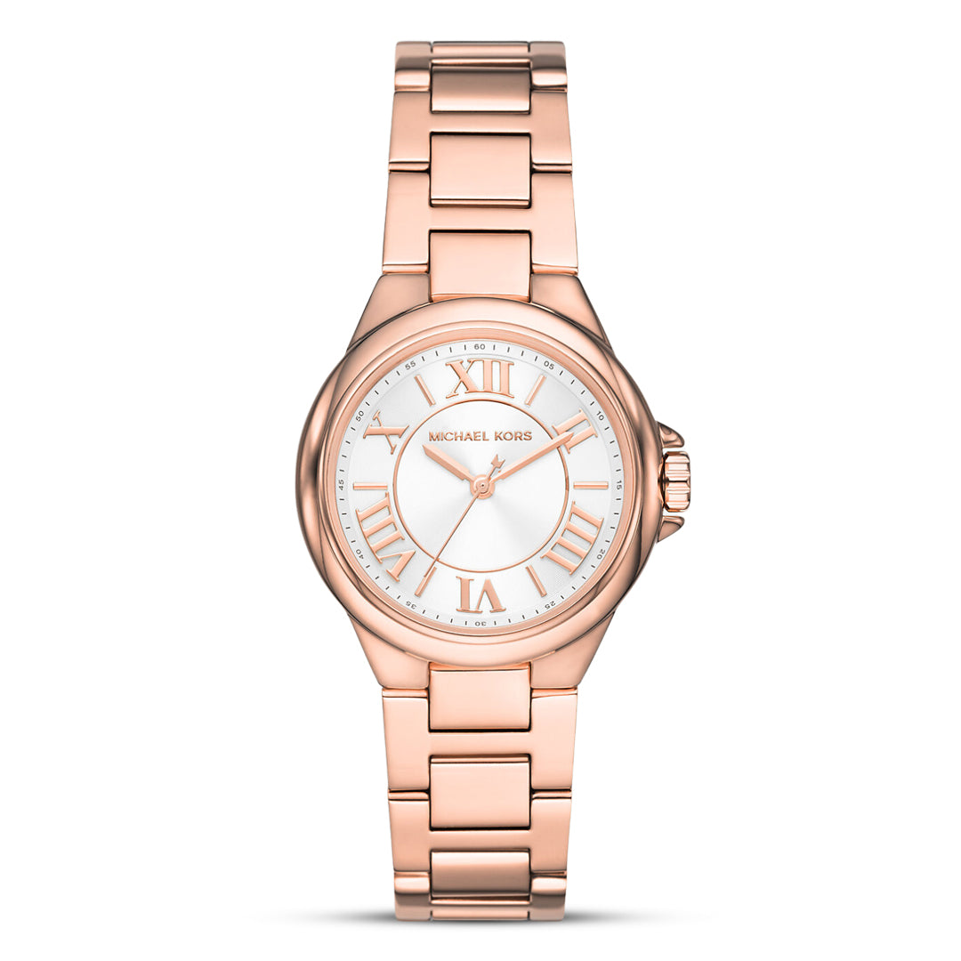 Michael Kors Camille MK7256 Quartz White Dial Stainless Steel Rose Gold Chain Ladies Watch
