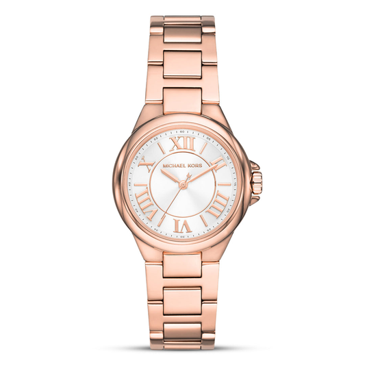Michael Kors Camille MK7256 Quartz White Dial Stainless Steel Rose Gold Chain Ladies Watch
