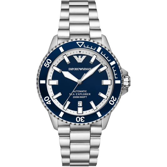 Emporio Armani Sea Explorer AR60079 Automatic Navy Blue Dial Stainless Steel Chain Men’s Watch