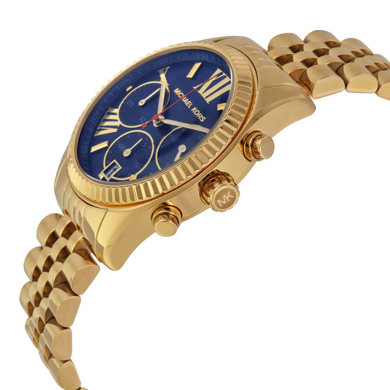 Michael Kors Lexington MK6206 Chronograph Quartz Blue Dial Stainless Steel Chain Ladies Watch