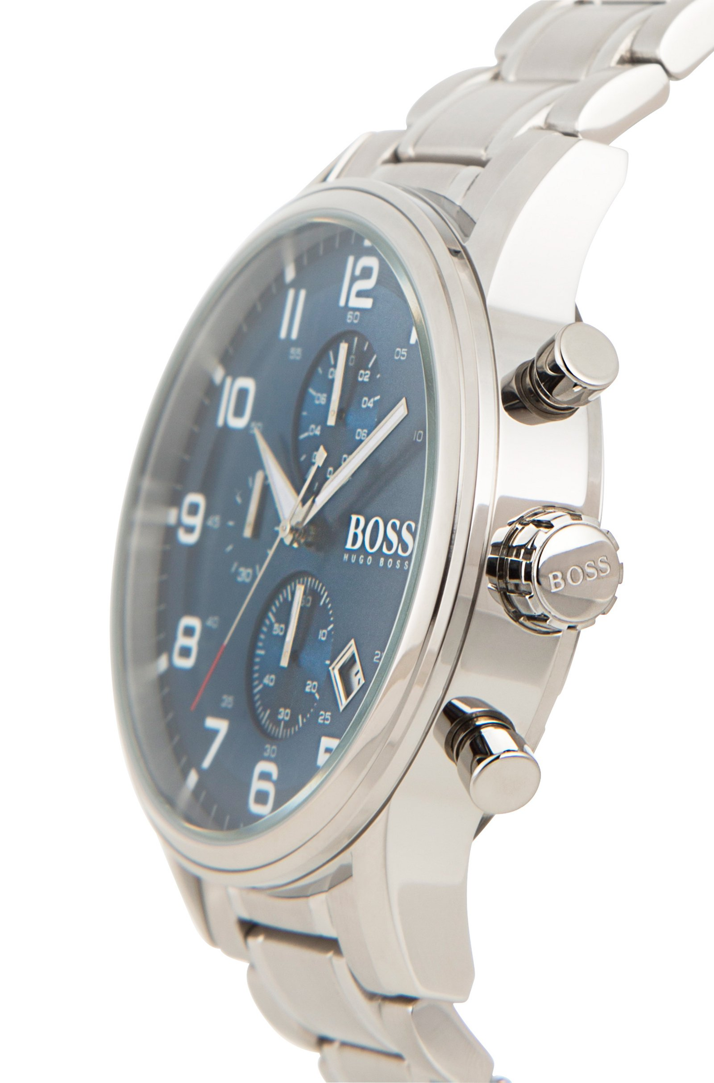 Hugo Boss Aero-liner HB1513183 Chronograph Quartz Blue Dial Stainless Steel Chain Men’s Watch