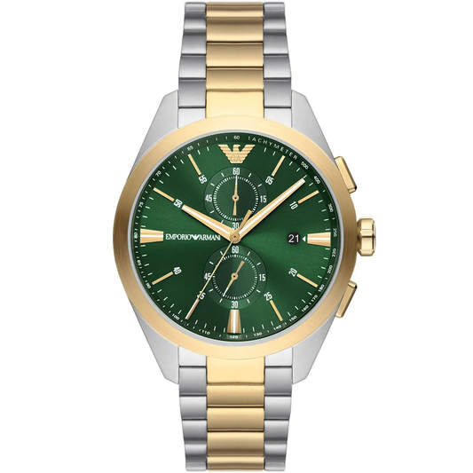 Emporio Armani Claudio AR11511 Chronograph Quartz Green Dial Stainless Steel Chain Men’s Watch