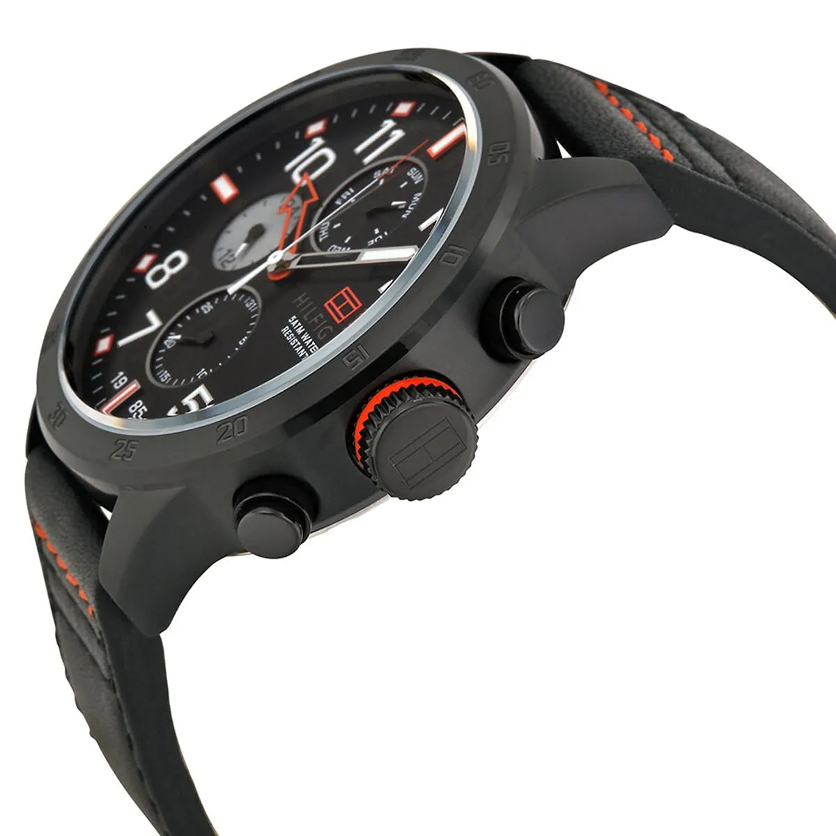 Tommy Hilfiger Trent 1791136 Multi-Function Chronograph Quartz Genuine Leather Strap Men’s Watch