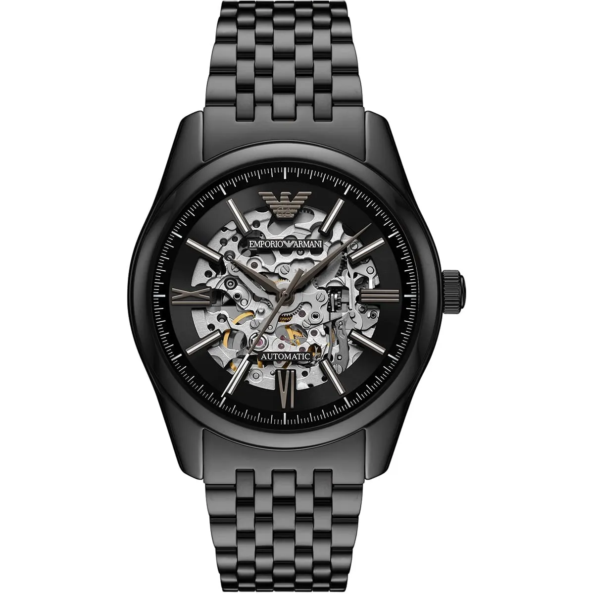 Emporio Armani Antonio AR60093 Automatic Skeleton Dial Stainless Steel Chain Men’s Watch