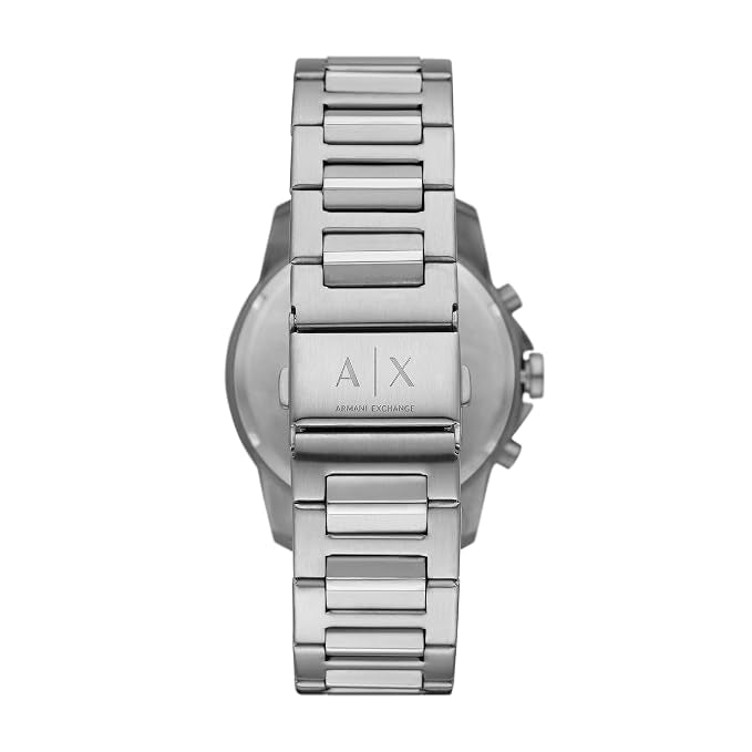 Armani Exchange Banks AX1742 Chronograph Quartz White Dial Stainless Steel Chain Men’s Watch