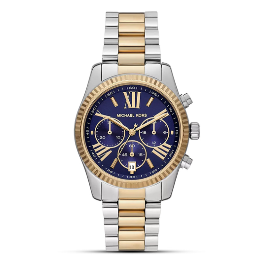 Michael Kors Lexington MK7218 Chronograph Quartz Blue Dial Stainless Steel Chain Ladies Watch