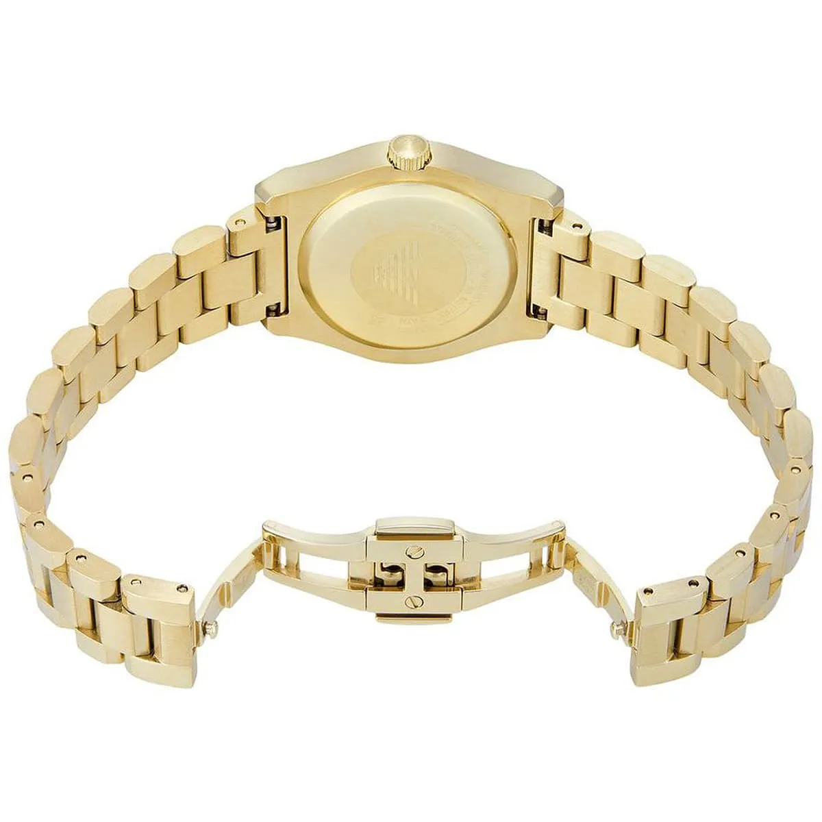 Emporio Armani Federico AR11657 Gold-Tone Quartz White Dial Stainless Steel Chain Lady’s Watch