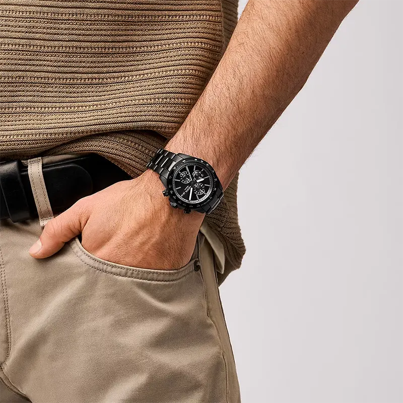 Fossil Autocross BQ2875 Chronograph Quartz Black Dial Stainless Steel Chain Men’s Watch