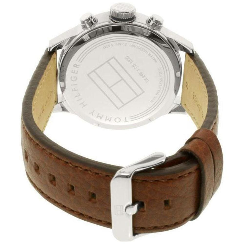 Tommy Hilfiger Trent 1791137 Multi-Function Chronograph Quartz Genuine Leather Strap Men’s Watch