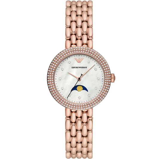 Emporio Armani Rosa AR11462 Quartz Mother Of Pearl Dial Stainless Steel Chain Lady’s Watch