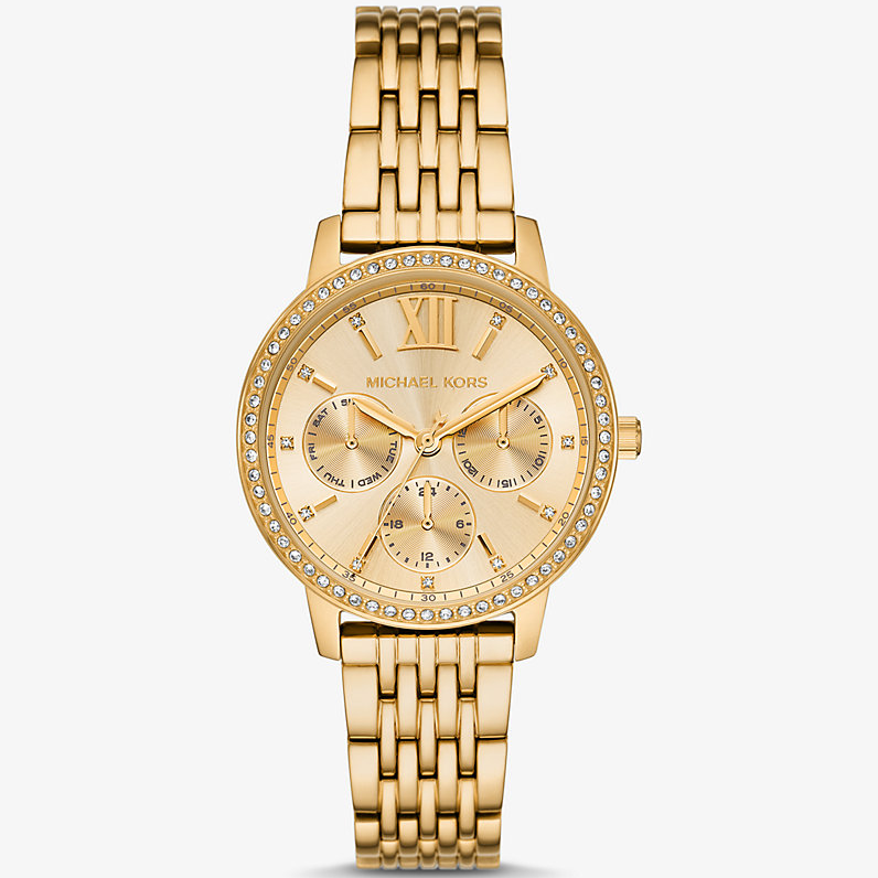 Michael Kors Melissa MKO1080 Chronograph Quartz Gold-Tone Stainless Steel Chain Ladies Watch