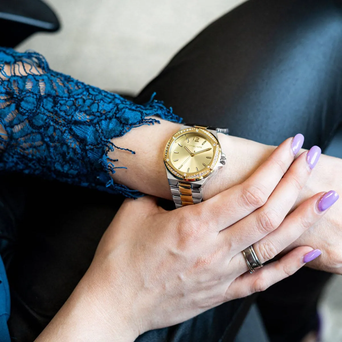 Michael Kors Lennox MK6988 Quartz Two-tone Stainless Steel Chain Ladies Watch