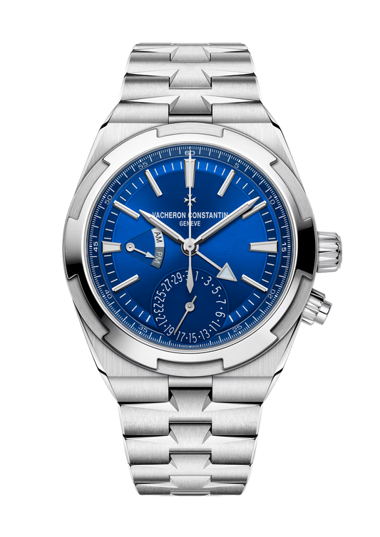 Vacheron Constantin Overseas Dual Time Semi Swiss Grade Automatic Blue Dial Stainless Steel Chain Men’s Watch