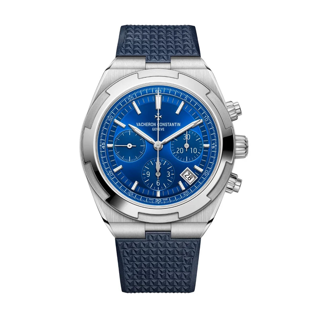 Vacheron Constantin Overseas Chronograph Automatic Blue Dial Stainless Steel Silicon Strap Men’s Watch