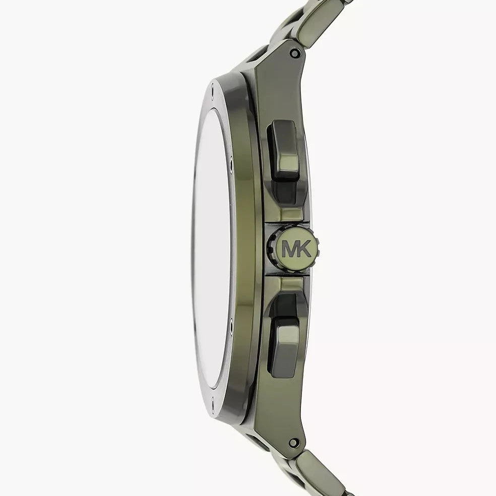 Michael Kors Lennox MK9103 Olive Green Dial Chronograph Quartz Stainless Steel Chain Men’s Watch