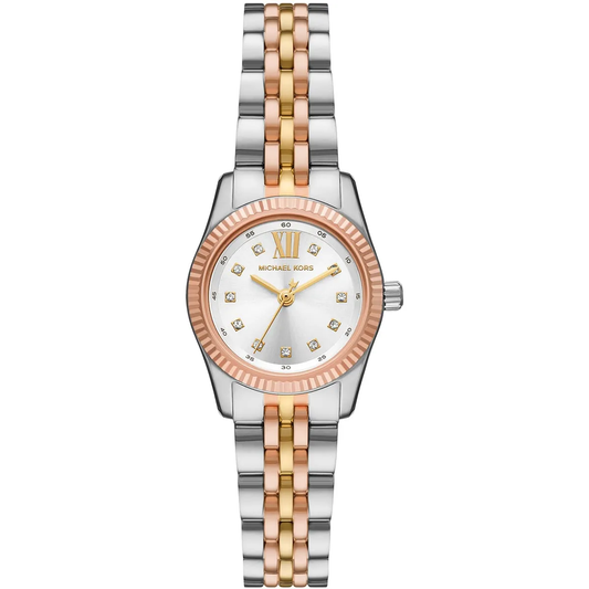 Michael Kors Lexington MK4987 Tri-Tone Quartz White Dial Stainless Steel Chain Ladies Watch