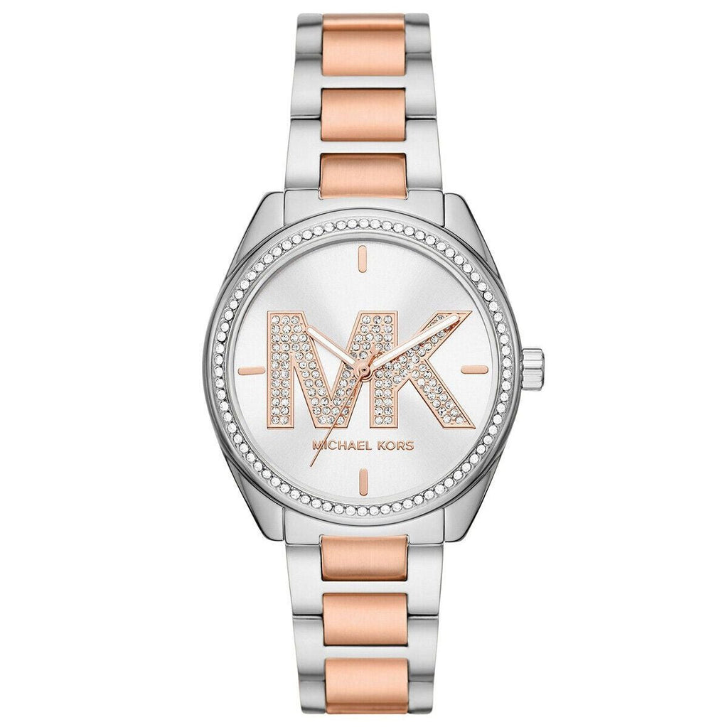 Michael Kors Janelle MK7383 Quartz White Dial Stainless Steel Two-Tone Chain Ladies Watch