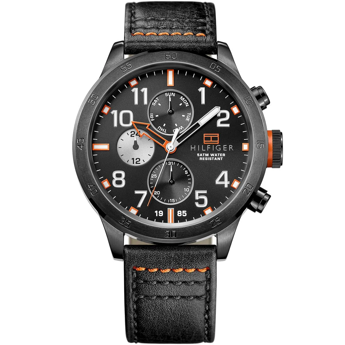 Tommy Hilfiger Trent 1791136 Multi-Function Chronograph Quartz Genuine Leather Strap Men’s Watch
