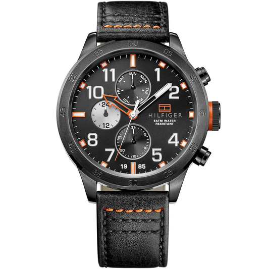 Tommy Hilfiger Trent 1791136 Multi-Function Chronograph Quartz Genuine Leather Strap Men’s Watch