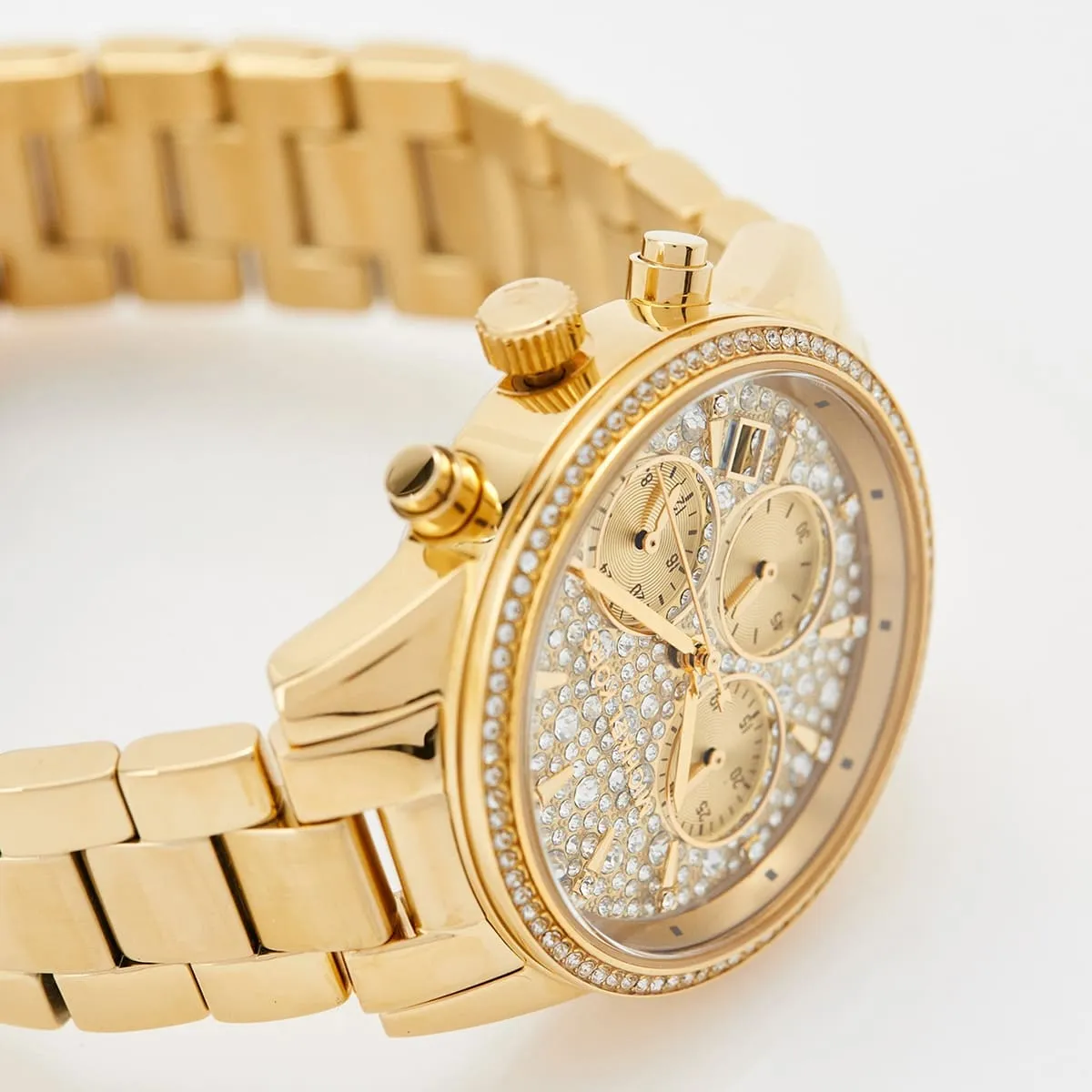 Michael Kors Ritz MK7310 Chronograph Quartz Gold-Tone Stainless Steel Chain Ladies Watch