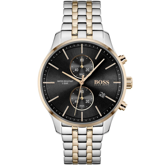Hugo Boss Associate HB1513840 Chronograph Black Dial Quartz Stainless Steel Chain Men’s Watch